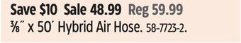 Canadian Tire Maximum 3/8 x 50' hybrid air hose offer