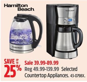 Canadian Tire Hamilton beach selected countertop appliances offer