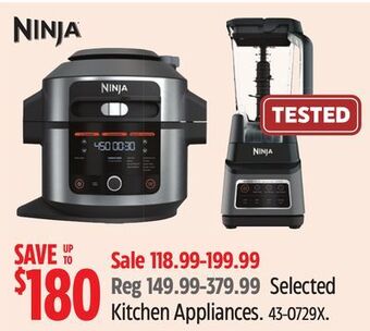 Canadian Tire Ninja selected kitchen appliances offer
