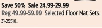 Canadian Tire Selected floor mat sets offer