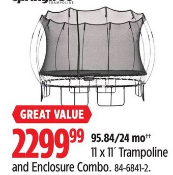 Canadian Tire 11 x 11' trampoline and enclosure combo offer