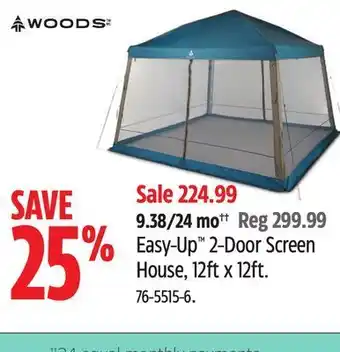 Canadian Tire Woods easy-up™ 2-door screen house, 12ft x 12ft offer
