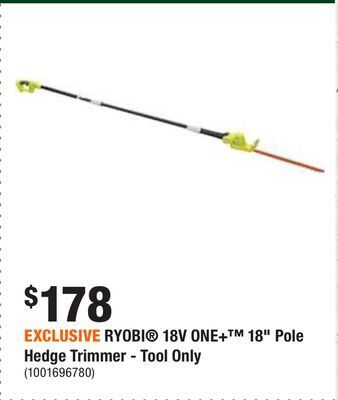 Home Depot Exclusive ryobi® 18v one+™ 18 pole hedge trimmer - tool only offer