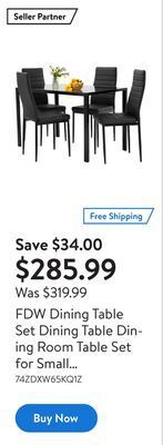Walmart Fdw dining table set dining table dining room table set for small spaces kitchen table and chairs for 4 table with chairs hom offer