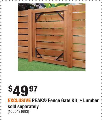 Home Depot Exclusive peak® fence gate kit • lumber sold separately offer