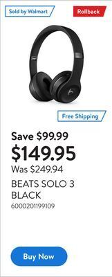 Walmart Beats solo 3 black offer
