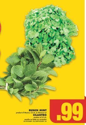 No Frills Bunch mint or cilantro offer