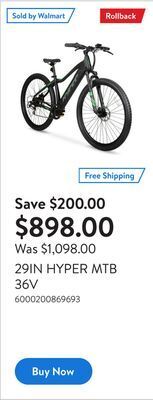 Walmart 29in hyper mtb 36v offer