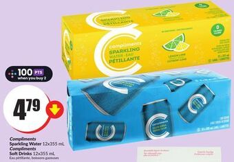 FreshCo Compliments sparkling water 12x355 ml offer