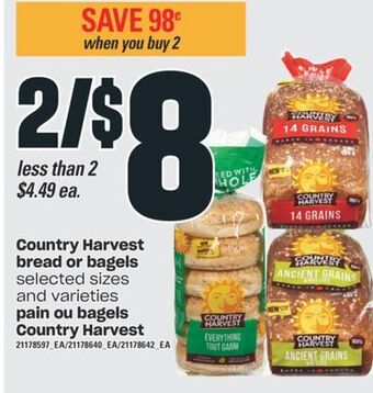Valu-mart Pain ou bagels country harvest offer
