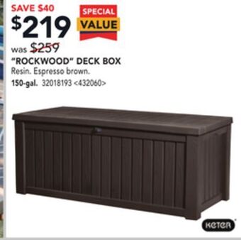 RONA Rockwood deck box offer