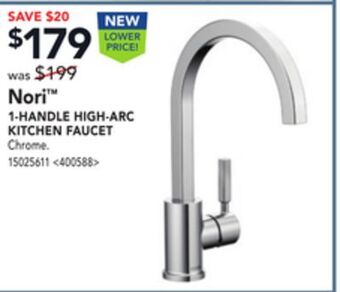 RONA Moen nori™ 1-handle high-arc kitchen faucet offer