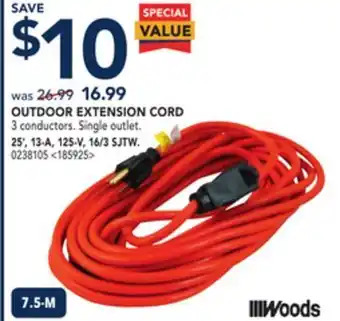 RONA Outdoor extension cord 25'. offer