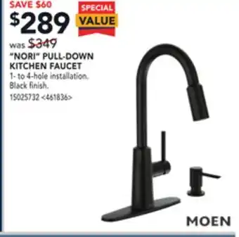 RONA Moen nori pulldown kitchen faucet offer