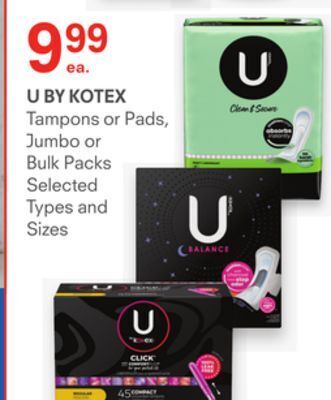 IDA Pharmacy U by kotex offer