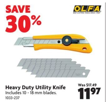 Home Hardware Heavy duty utility knife offer