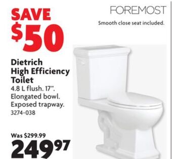 Home Hardware Dietrich high efficiency toilet offer