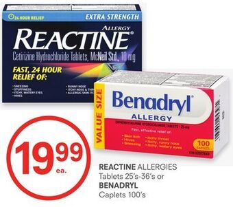 IDA Pharmacy Reactine or benadryl offer