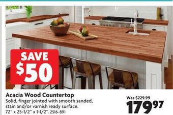 Home Hardware Acacia wood countertop offer