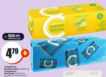 Chalo FreshCo Compliments sparkling water 12x355 ml compliments soft drinks 12x355 ml offer