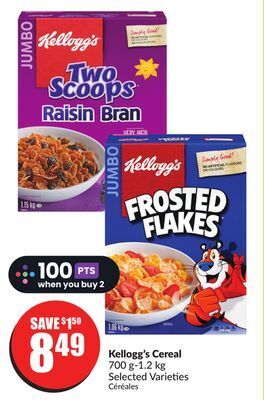 Chalo FreshCo Kellogg's cereal 700 g-1.2 kg selected varieties offer
