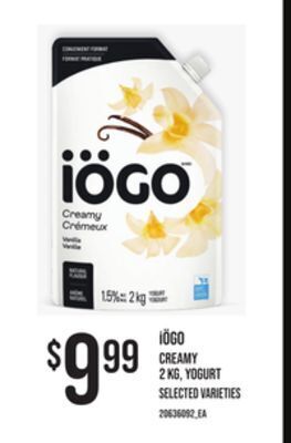 Zehrs Markets Iögo creamy 2 kg, yogurt offer