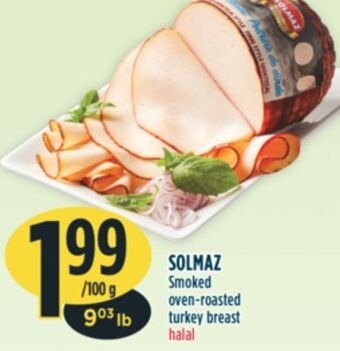 Marché Adonis Solmaz smoked oven-roasted turkey breast halal offer