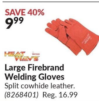 Princess Auto Large Firebrand Welding Gloves offer