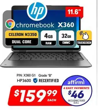 Factory Direct Hp 11.6 chromebook x360 offer