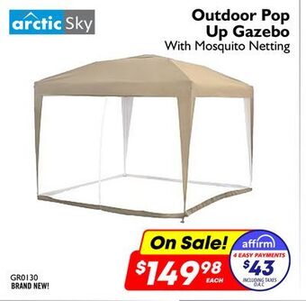 Factory Direct Arctic sky outdoor pop up gazebo with mosquito netting offer