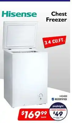 Factory Direct Hisense 3.4 cu.ft. chest freezer offer