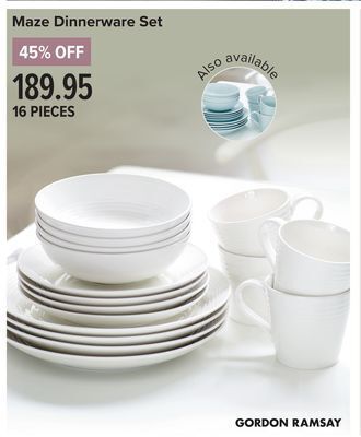 Linen Chest Maze dinnerware set offer