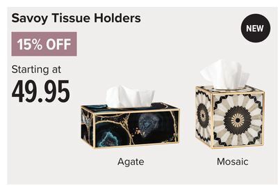 Linen Chest Savoy tissue holders offer