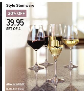 Linen Chest Style stemware offer