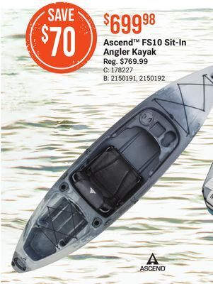 Bass Pro Ascend™ fs10 sit-in angler kayak offer