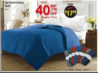 Oxford Mills 1pc solid colour quilt offer