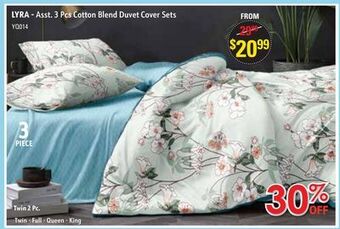 Oxford Mills Lyra - asst. 3 pcs cotton blend duvet cover sets offer