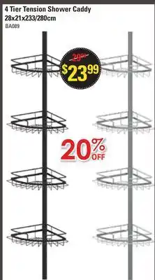 Oxford Mills 4 tier tension shower caddy 28x21x233/280cm offer