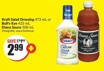 FreshCo Kraft salad dressing | bull's-eye | diana sauce offer