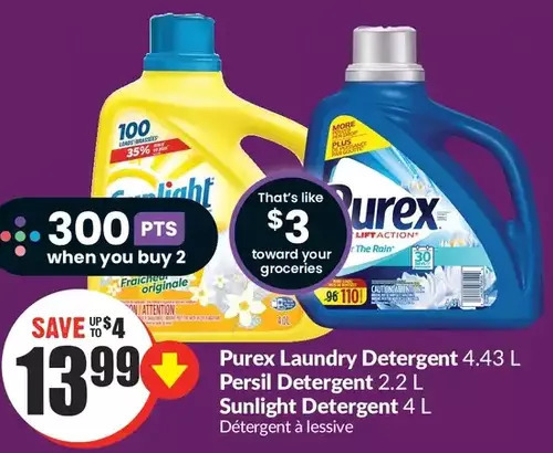 FreshCo Purex laundry detergent | persil detergent | sunlight detergent offer