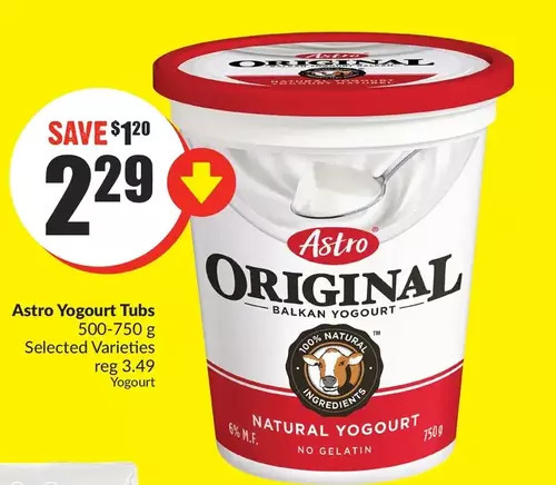 FreshCo Astro yogourt tubs offer