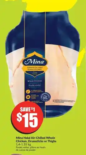 FreshCo Mina halal air-chilled whole chicken | drumsticks | thighs offer