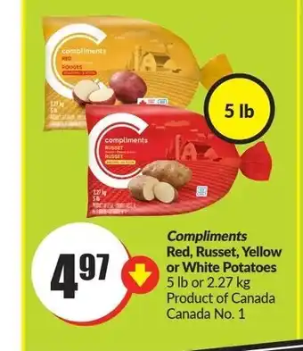 FreshCo Compliments Red, Russet, Yellow or White Potatoes 5 lb offer