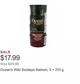 Costco Ocean’s wild sockeye salmon, 4 × 213 g offer