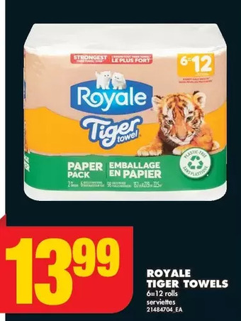 No Frills Royale tiger towels offer