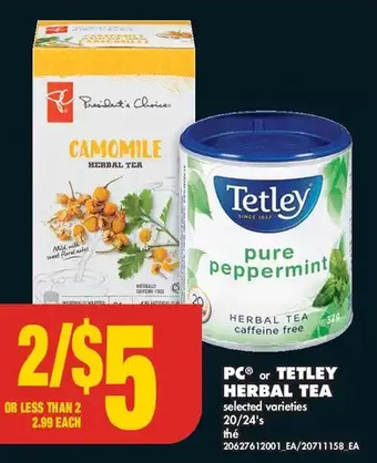 No Frills Pc or tetley herbal tea offer