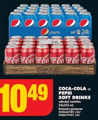 No Frills Coca-cola or pepsi soft drinks offer