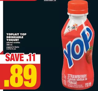 No Frills Yoplait yop drinkable yogurt offer