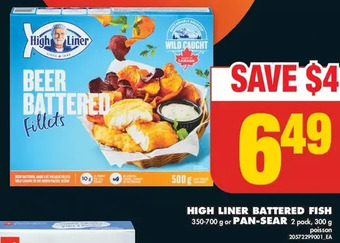 No Frills High liner battered fish or pan-sear offer