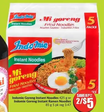FreshCo Indomie Goreng Instant Noodles 425 g or Indomie Goreng Instant Ramen Noodles 85 g 5 pk offer